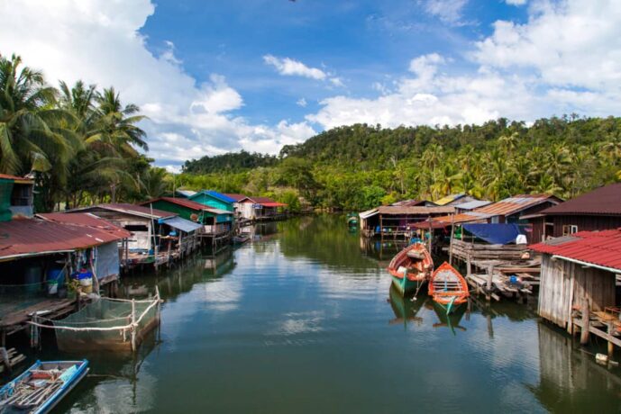 Floatingvillage am Tonle Sap See