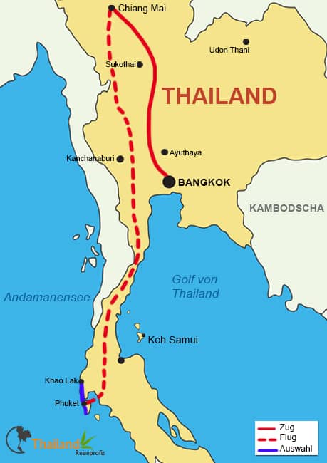 Reiseroute LT01 - Thailand zum Kennenlernen