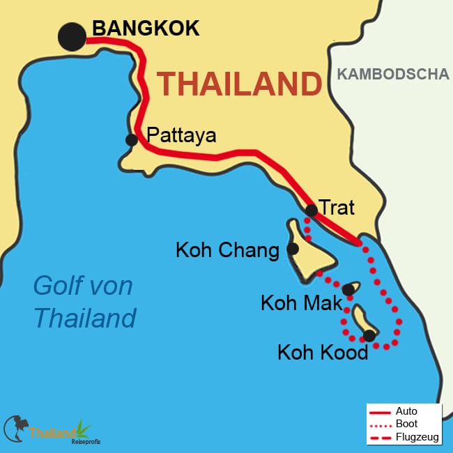 Ihre Reiseroute mit Koh Chang, Koh Mak & Koh Kood